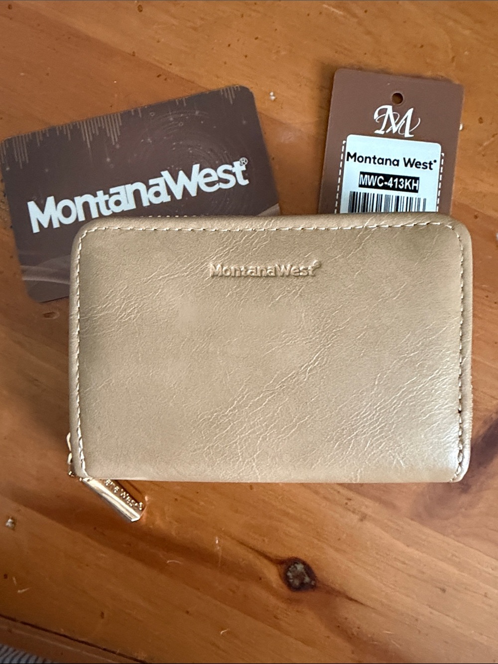 Montana West Brown and Gold Accent Zip Wallet